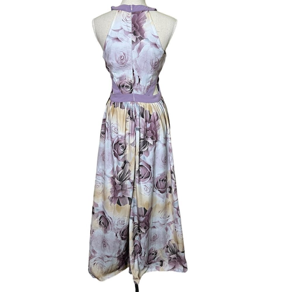 Three Bird Nest Purple Floral Maxi Dress - Picture 2 of 12